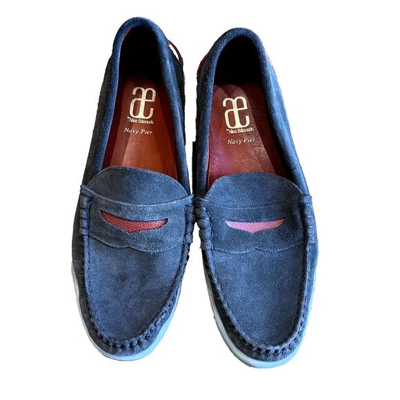 Allen Edmonds Other - Allen Edmonds Navy Pier Green Orange Suede Loafers Shoes Mens Size 9‎ Rare